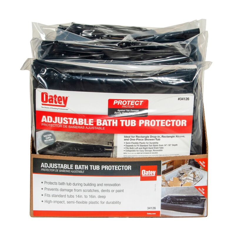 OATEY Oatey 34125 Adjustable Bath Tub Protector 60 Inch Length x 44 Inch Width x 16 Inch Depth