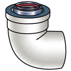 RINNAI Rinnai 224255 90D, Metal Inner Exhaust/Outer Intake, Elbow for HE+/HE 3 inches/5 inches Non-Condensing Tankless Water Heater Vent