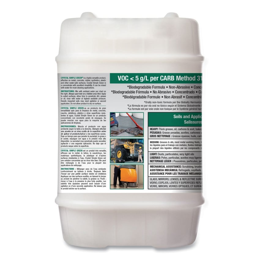SIMPLE GREEN Simple Green 19005 Crystal Cleaner and Degreaser 5 gal Pail