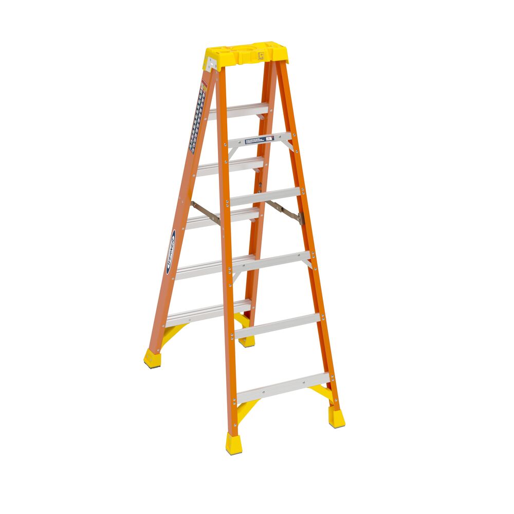 WERNER Werner 6206 6 feet Fiberglass Step Ladder with Plastic Tool Tray 300 lb Cap