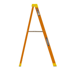 WERNER Werner 6206 6 feet Fiberglass Step Ladder with Plastic Tool Tray 300 lb Cap
