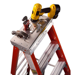 WERNER Werner T7406 6 feet Dual Access Fiberglass Step Ladder 375 lb. Cap