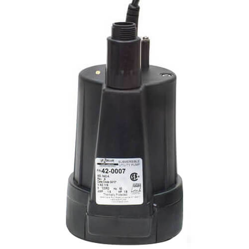 ZOELLER Zoeller 42-0007 Utility Pump Utility Floor Sucker 1/6 HP 9 feet Cord