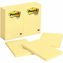 3M 3M MMM659YW Post-it Notes Original Notepads 4 x 6 12 Pack