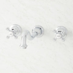 SIGNATURE HARDWARE Signature Hardware 911575 Ballantine wall-mount bathroom faucet with cross handles (8-inch centers)