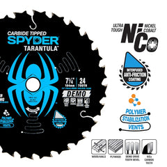SPYDER Spyder 13006 7-1/4-in 24 -Tooth Rough Finish Tungsten carbide-tipped steel Circular Saw Blade Individual