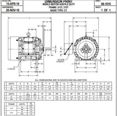 US MOTORS Nidec HD7P2E Electric Motor 7.5 hp 213T Frame 230/460 Volts