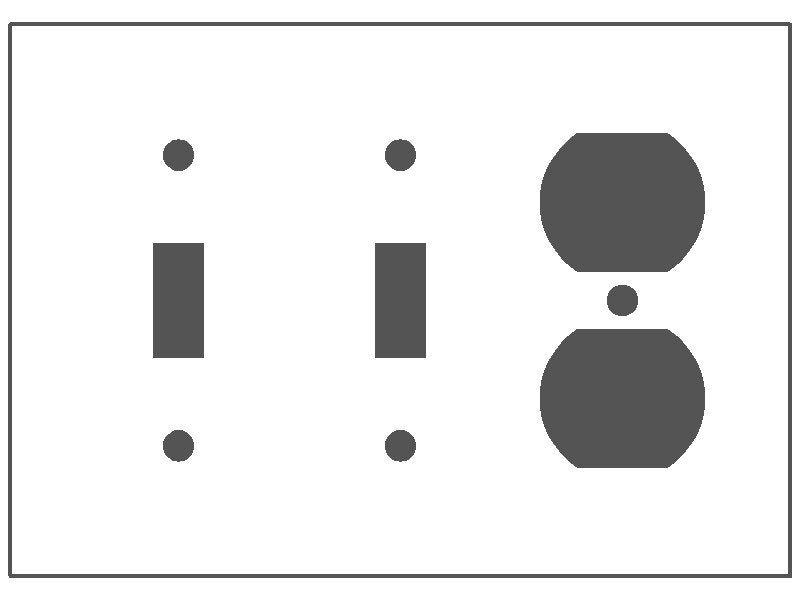MULBERRY METAL PRODUCTS Mulberry Metal Products 97543 Combination Wall Plate 6-3/8 in W x 4-1/2 in H
