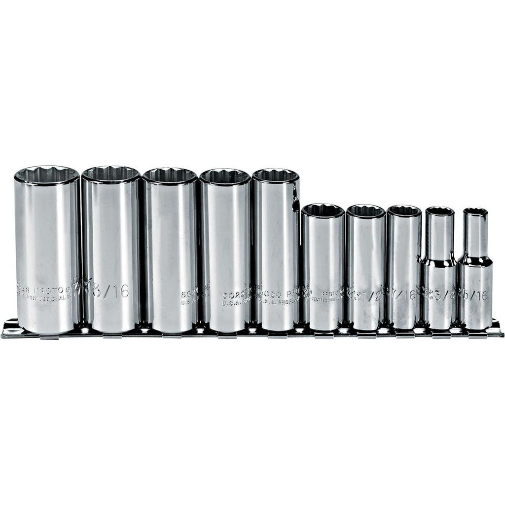 PROTO Proto J52107 Deep Socket Set 10 Pc 3/8 in Drive