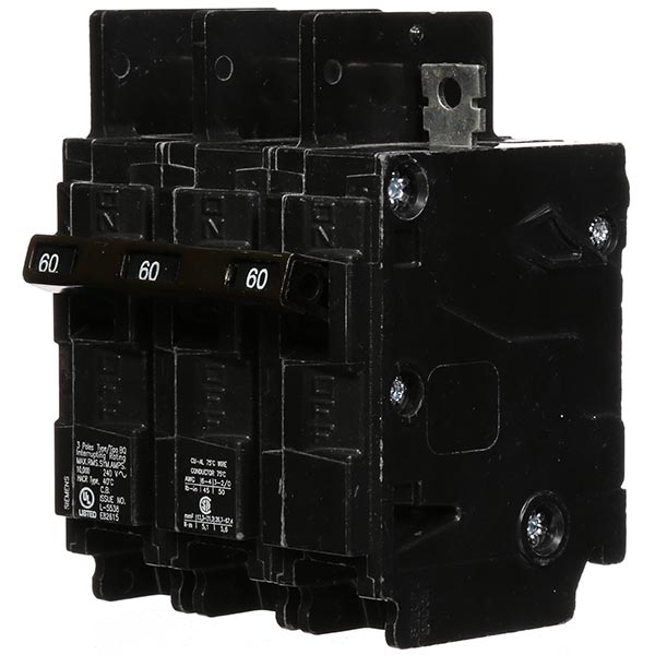 SIEMENS Siemens BQ3B060 3-Pole 60 Amp 240 Volt 10 K Circuit Breaker