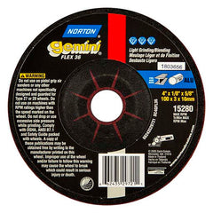 NORTON Norton 66252830424 4 1/2 inches x 1/8 inches x 7/8 inches Gemini Flexible Coarse Grit Aluminum Oxide Type 27 Grinding Wheel