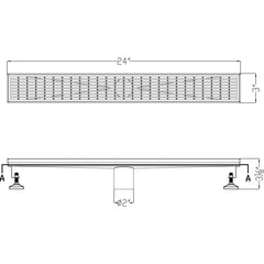 DAWN Dawn LWN240304 Wheaton River Series Linear Shower Drain 24 Inch