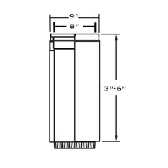 METAL-FAB Metal-Fab 8DWB8A Black Pipe 8 inches x 8 inches Adj. Dbl. Wall