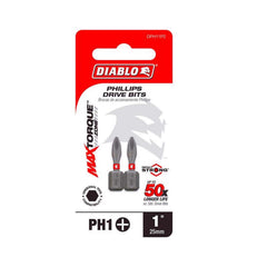 DIABLO Diablo DPH11P2 1 in. #1 Phillips Drive Bits (2-Pack)