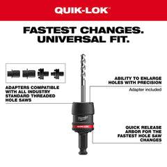 MILWAUKEE Milwaukee 49-56-7555 5PC 7/16 inches Quik-Lok Arbor Set