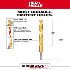 MILWAUKEE Milwaukee 48-89-4626 Shockwave Titanium Hex 29/64 inches Diameter, Drill Bit