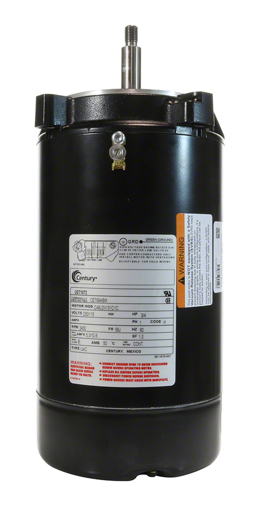 REGAL BELOIT Regal Beloit UST1072 0.75 HP Up-Rated Two-Compartment Pool Filter Motor 56J Threaded Shaft