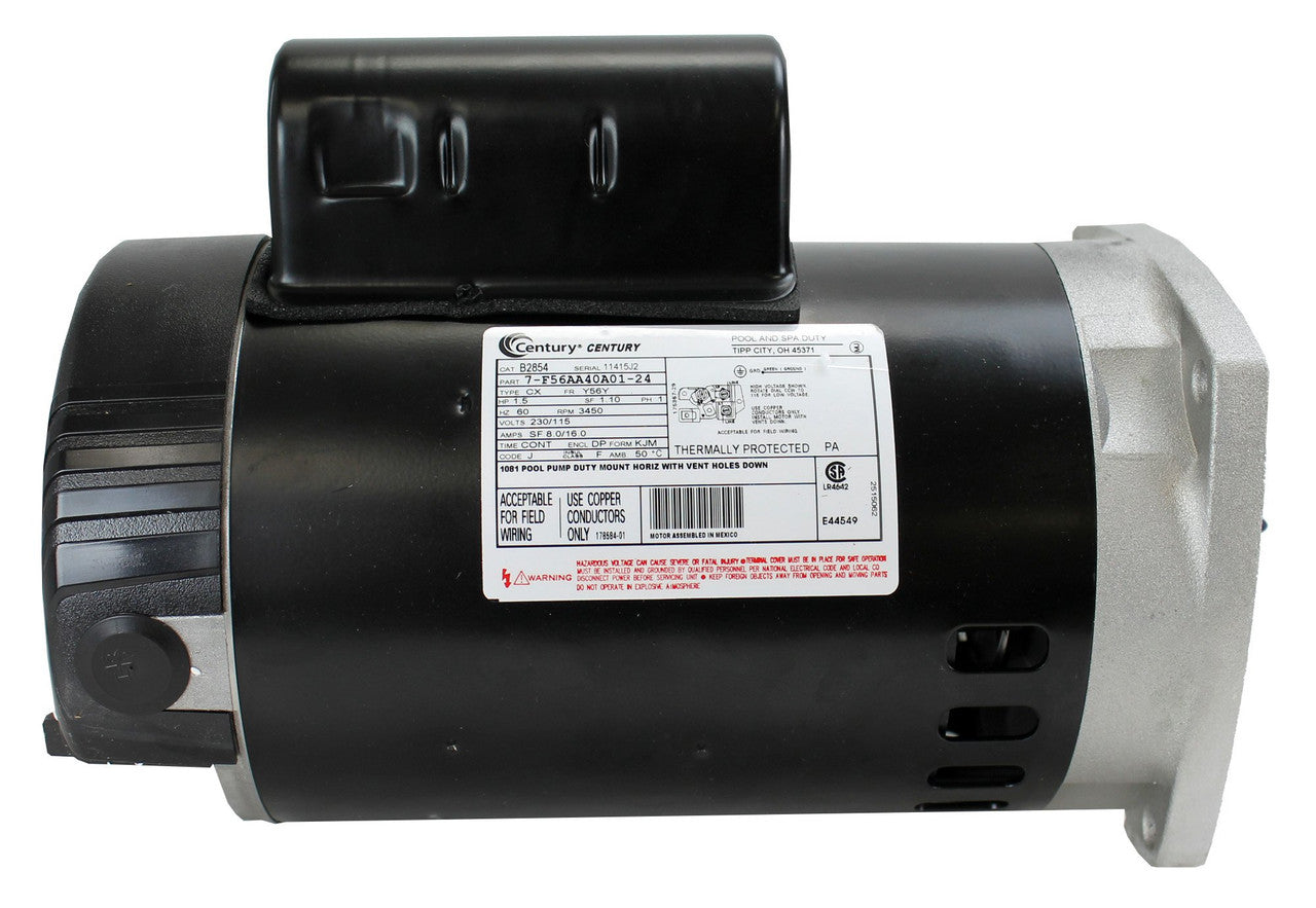 REGAL BELOIT Regal Beloit B2854V1 Century 1.50 horsepower 3450 RPM pool pump motor Y56Y Frame