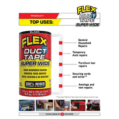 FLEX SEAL Flex Seal DTBLKR4620 Flex Duct Tape 4.6 inches x 20 feet