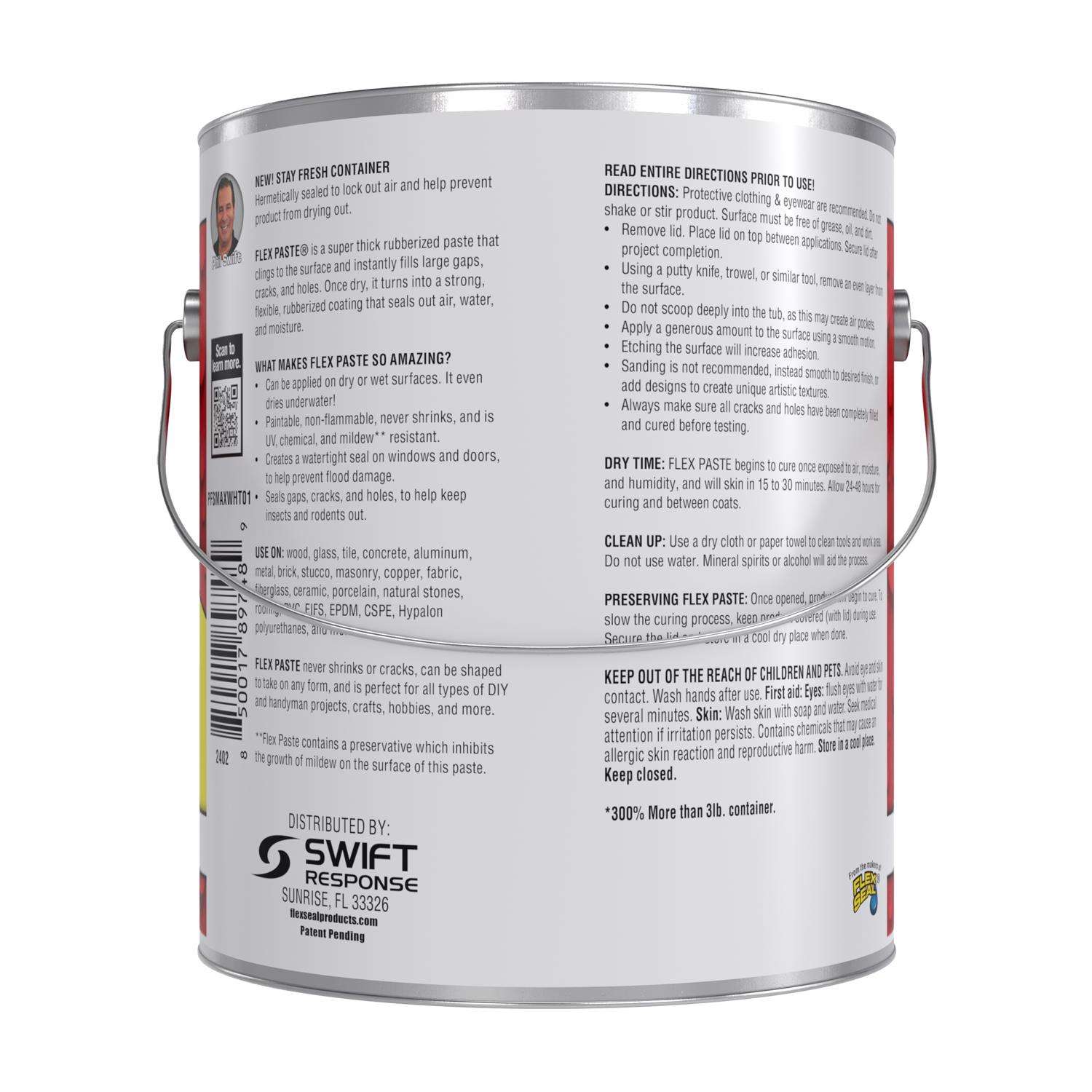 FLEX SEAL Flex Seal PFSMAXWHT01 Flex Paste MAX White Rubber Coating 12 lb