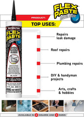 FLEX SEAL Flex Seal PFSWHTR10 Flex Paste 9 oz Cartridge