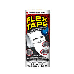 FLEX SEAL Flex Seal TFSWHTR0805 Flex Tape White 8 in. x 5 ft. Strong Rubberized Waterproof Tape