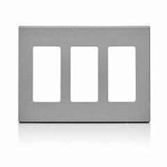 Leviton Leviton 80311-GY 3-Gang Decora Plus Device Decora Wallplate/Faceplate 80311-SGY