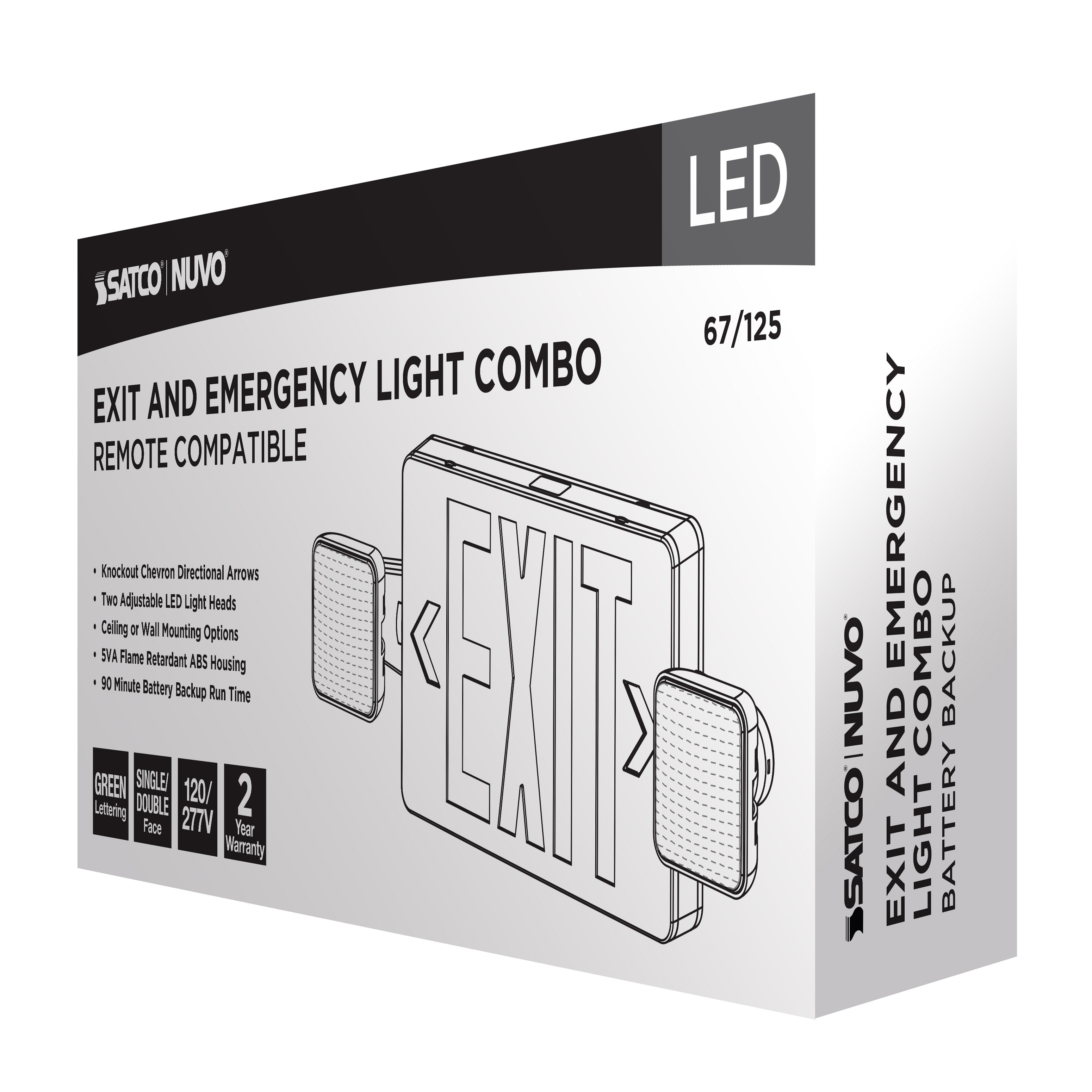 SATCO Satco 67-125 Exit/Light Dh - Green - Rc 3.5W