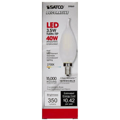 Satco Satco S9869 3.5 Watt CFC LED Candelabra Base 120 Volt REPLACEMENT S21300