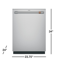 GE APPLIANCES Ge Appliances CDT888P2VS1 CAFÉ CustomFit ENERGY STAR Smart Dishwasher with Ultra Wash Top Rack and Dual Convection Ultra Dry, LED Lights, 39 dBA