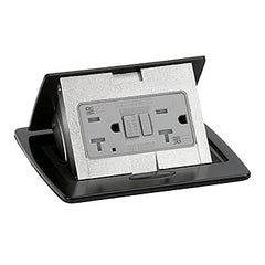 LEW ELECTRIC Lew Electric PUFP-CT-BK-PB Square Kitchen Countertop Pop-Up (GFCI)