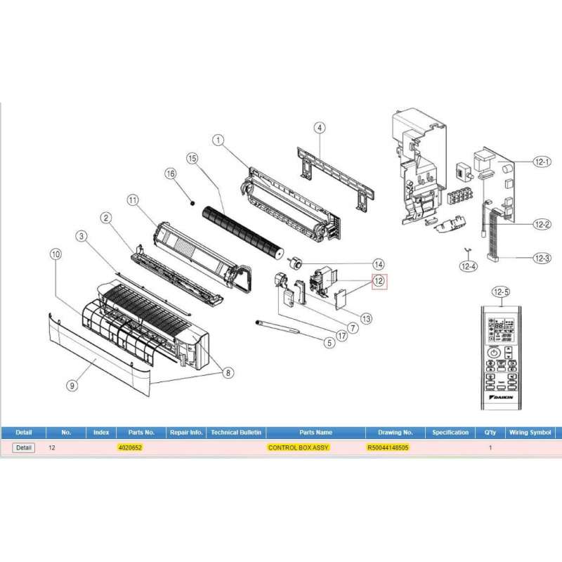 DAIKIN Daikin 4020652 Control Box Assy.