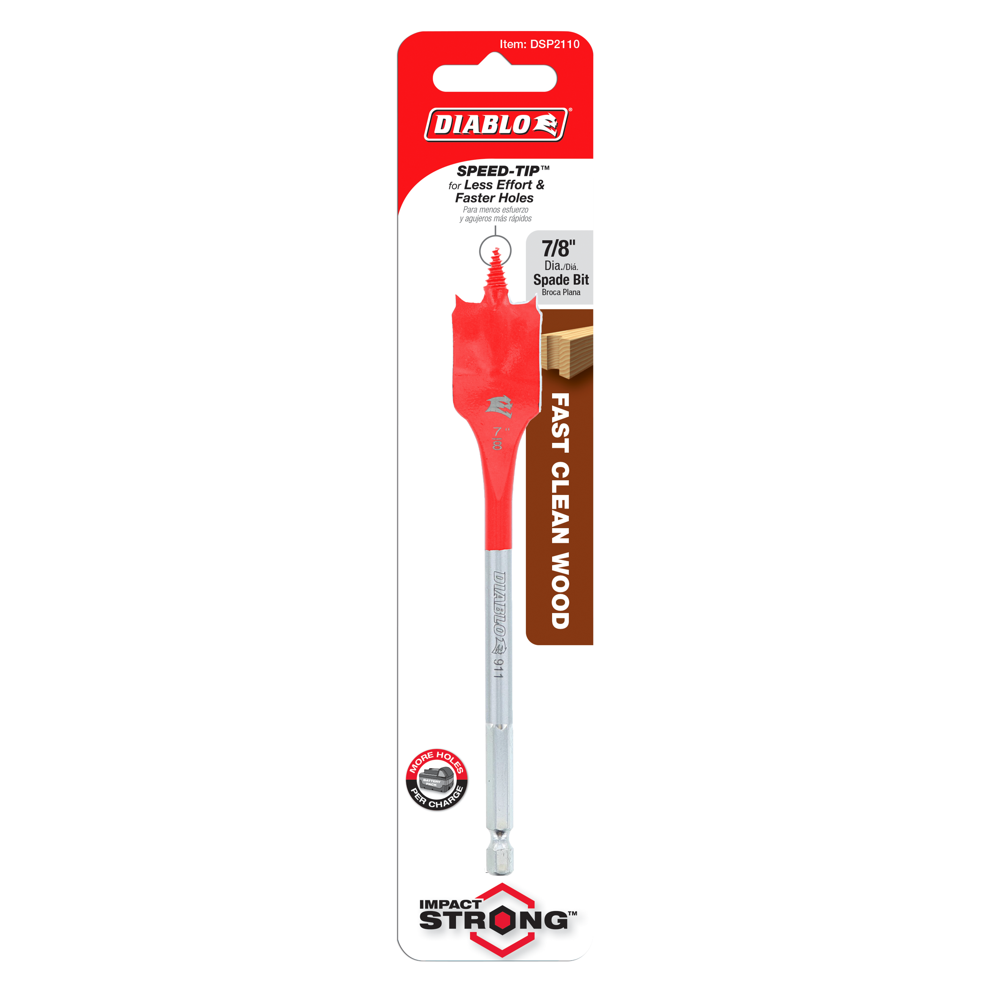 DIABLO Diablo DSP2110 spade bit 7/8 in. x 6 in.