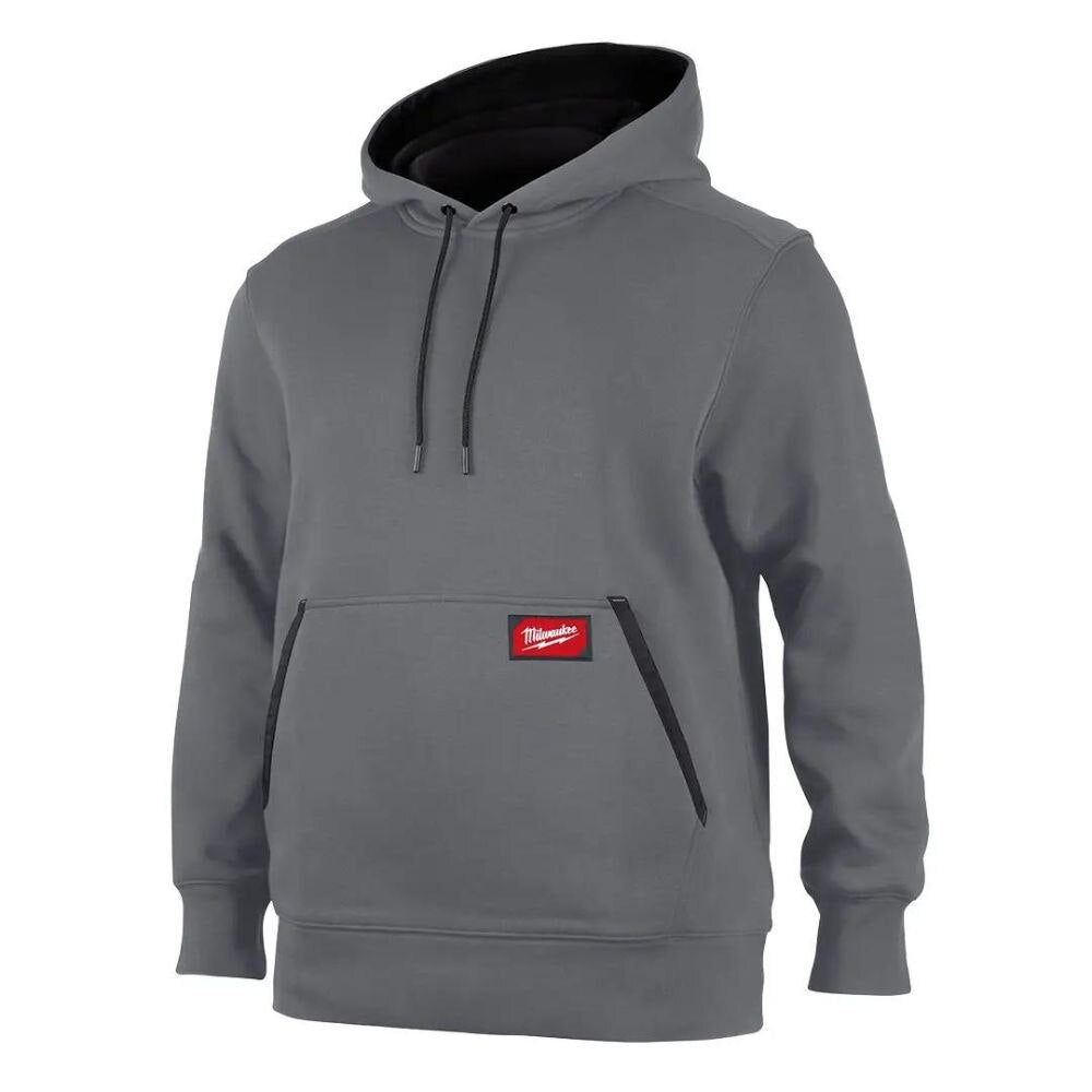 MILWAUKEE Milwaukee 351G-M Pullover, M, Cotton/Polyester, Gray, Hooded