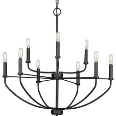 PROGRESS LIGHTING Progress Lighting P400228-031 Leyden 9-Light Chandelier 60-Watt 120-Volt