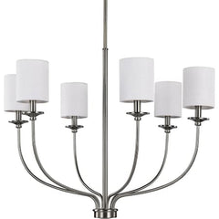 PROGRESS LIGHTING Progress Lighting P400227-009 Bonita Collection Six-Light Brushed Nickel Foyer Chandelier