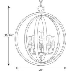 PROGRESS LIGHTING Progress Lighting P500094-141 Conestee 28 in. 360W 6-Light Pendant Light