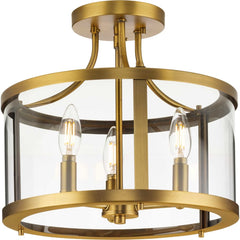 PROGRESS LIGHTING Progress Lighting P350231-009 Gilliam Collection 13 in. Three-Light Semi-Flush Mount