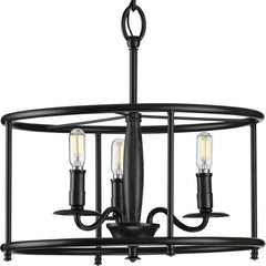 PROGRESS LIGHTING Progress Lighting P350150-031 Durrell 60W 3-Light Semi-Flush Mount Ceiling Fixture