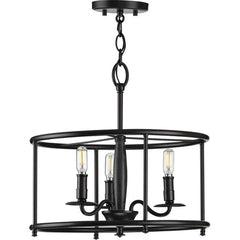 PROGRESS LIGHTING Progress Lighting P350150-031 Durrell 60W 3-Light Semi-Flush Mount Ceiling Fixture