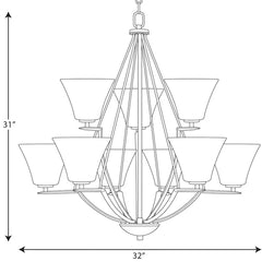 PROGRESS LIGHTING Progress Lighting P4625-09 Bravo 9-Light 100W Chandelier
