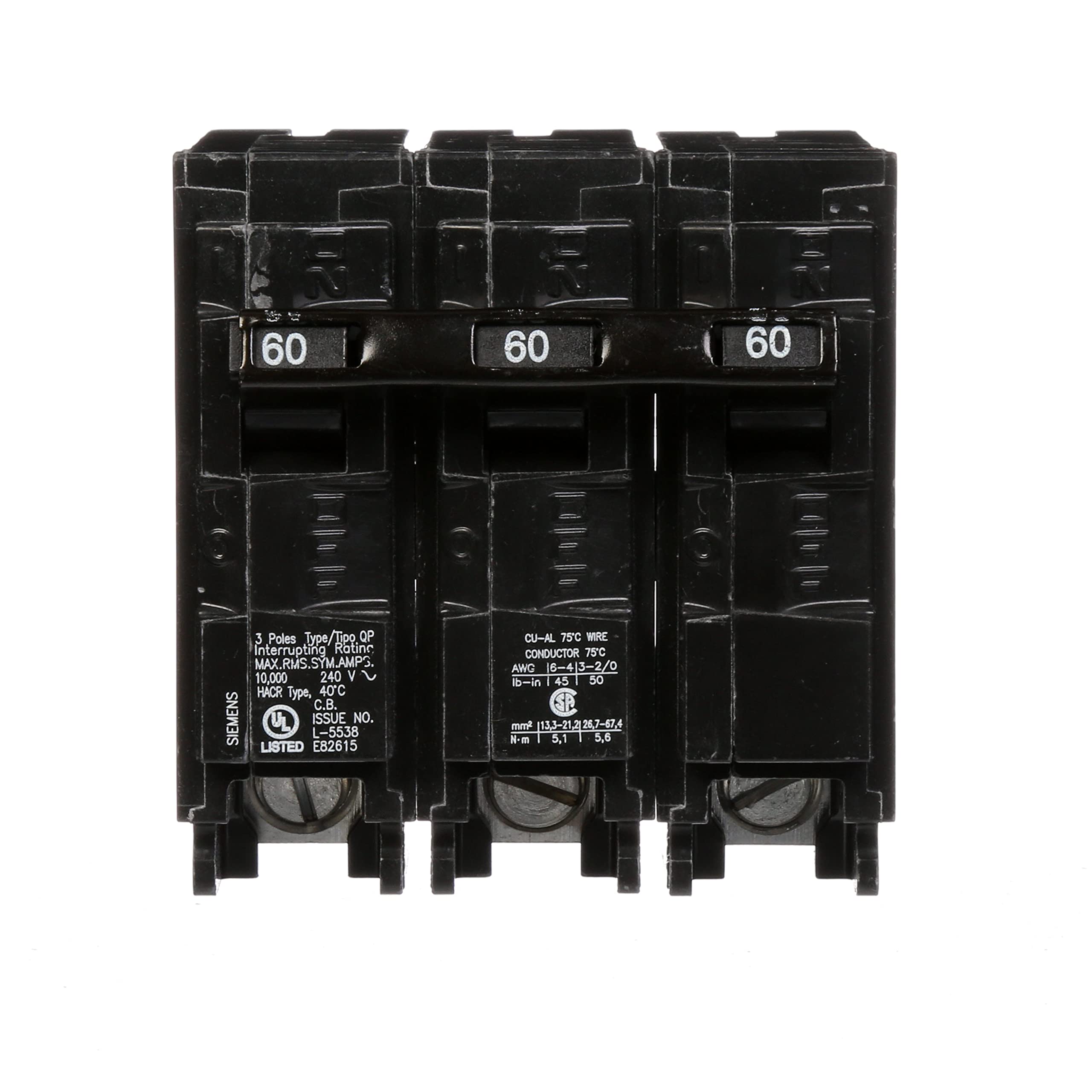 SIEMENS Siemens Q360 Breaker 60 Amp 3-Pole 240 Volt Circuit Breaker