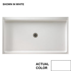 SWAN Swan SF03260MD.010 Shower Base Swanstone Rectangular White 32 x 60 Inch Swanstone Center Molded-In FitFlo Drain