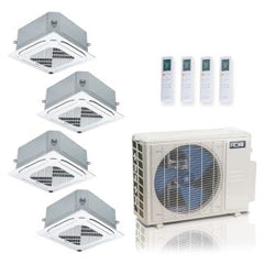 ACIQ ACIQ ES-36Z-M5C 36,000 BTU ACiQ Standard 24 SEER2 4 Zone Ceiling Cassette Mini Split Heat Pump System - R454B | 230V