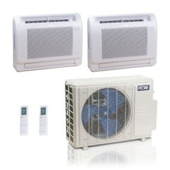 ACIQ ACIQ ES-27Z-M4C 27,000 BTU ACiQ Standard 25 SEER2 Dual Zone Floor Mount Mini Split Heat Pump System - R454B | 230V - 9 + 12