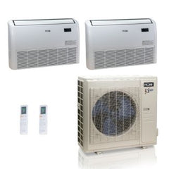 ACIQ ACIQ ACIQ-36Z-HH-M5C / ACIQ-18FM-HH-MD-2 36,000 BTU ACiQ Extreme 23 SEER2 Dual Zone Floor Mount Mini Split Heat Pump System - R454B | 230V