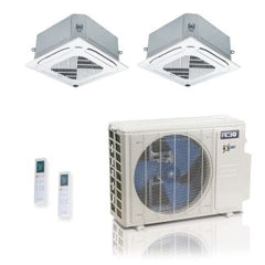 ACIQ ACIQ ACIQ-27Z-HH-M4C / ACIQ-09CC-HH-MC-2 27,000 BTU ACiQ Extreme 23 SEER2 Dual Zone Ceiling Cassette Mini Split Heat Pump System - R454B | 230V - 9 + 9