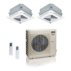 ACIQ ACIQ ACIQ-36Z-HH-M5C 36,000 BTU ACiQ Extreme 23 SEER2 Dual Zone Ceiling Cassette Mini Split Heat Pump System - R454B | 230V