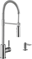CAHABA Cahaba CA6113SS Single Handle Pull Down Industrial Style Faucet with Soap Dispenser