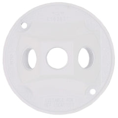 RED DOT Red Dot S213WHE-9R Round Lampholder Cover, (3) 1/2 inches Outlet Holes - White